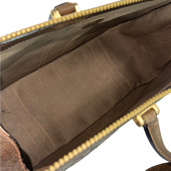 80's GUCCI Brown Supreme Canvas Web Carrier Boston Weekender Bag Made in Italy - Picture 12 of 17